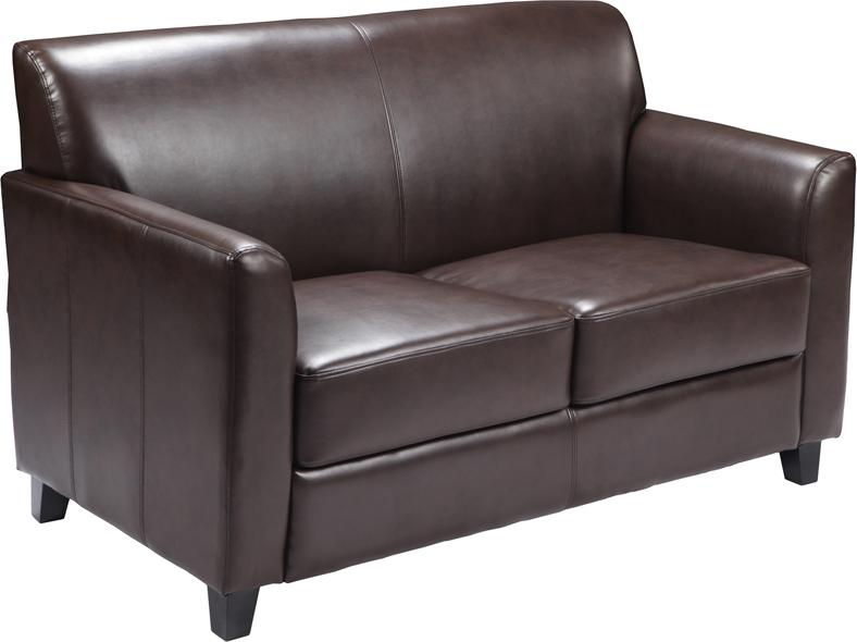 Flash Furniture HERCULES Diplomat Series Brown Leather Loveseat – BT-827-2-BN-GG Online now