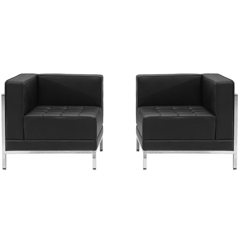 Flash Furniture HERCULES Imagination Series Black Leather 2 Piece Corner Chair Set – ZB-IMAG-SET10-GG Hot on Sale