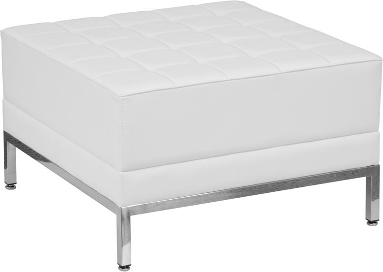 Flash Furniture HERCULES Imagination Series Melrose White Leather Ottoman – ZB-IMAG-OTTOMAN-WH-GG Sale