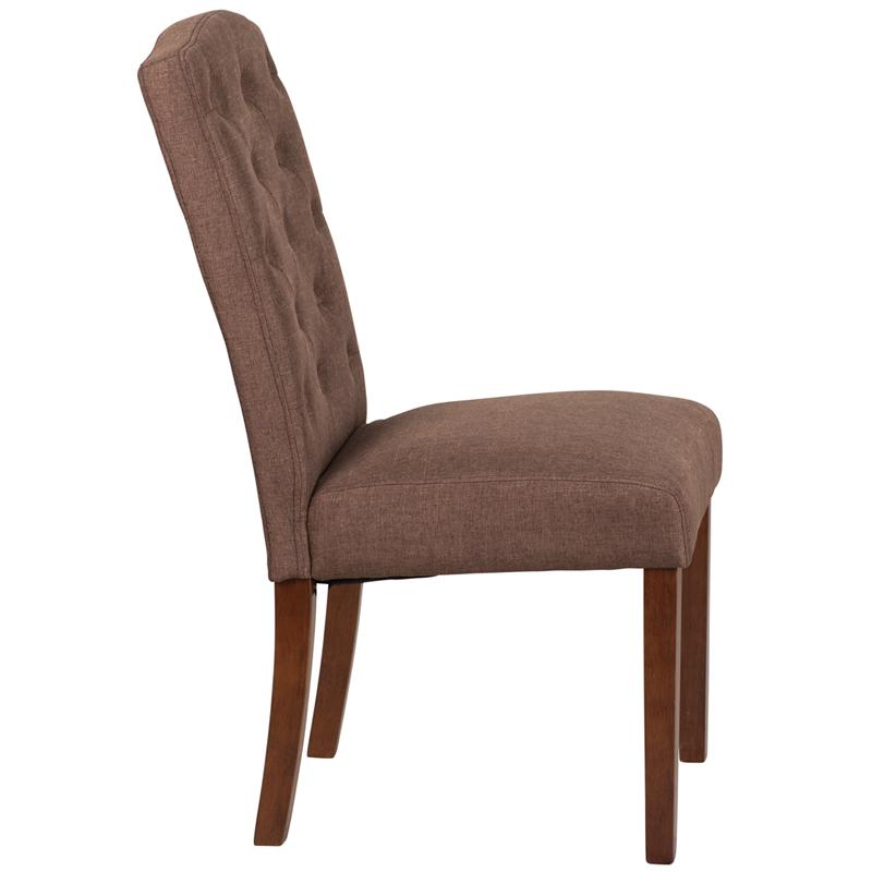 Flash Furniture HERCULES Grove Park Series Brown Fabric Tufted Parsons Chair – QY-A18-9325-BN-GG Online Hot Sale