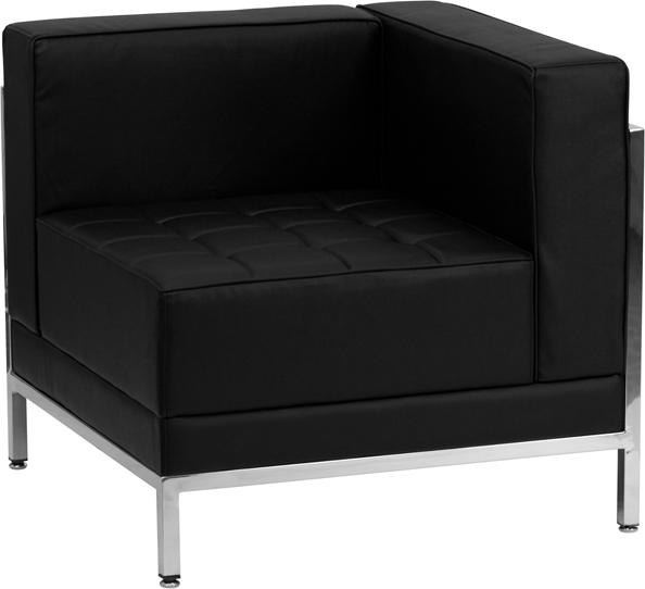 Flash Furniture HERCULES Imagination Series Contemporary Black Leather Right Corner Chair with Encasing Frame – ZB-IMAG-RIGHT-CORNER-GG Online Hot Sale