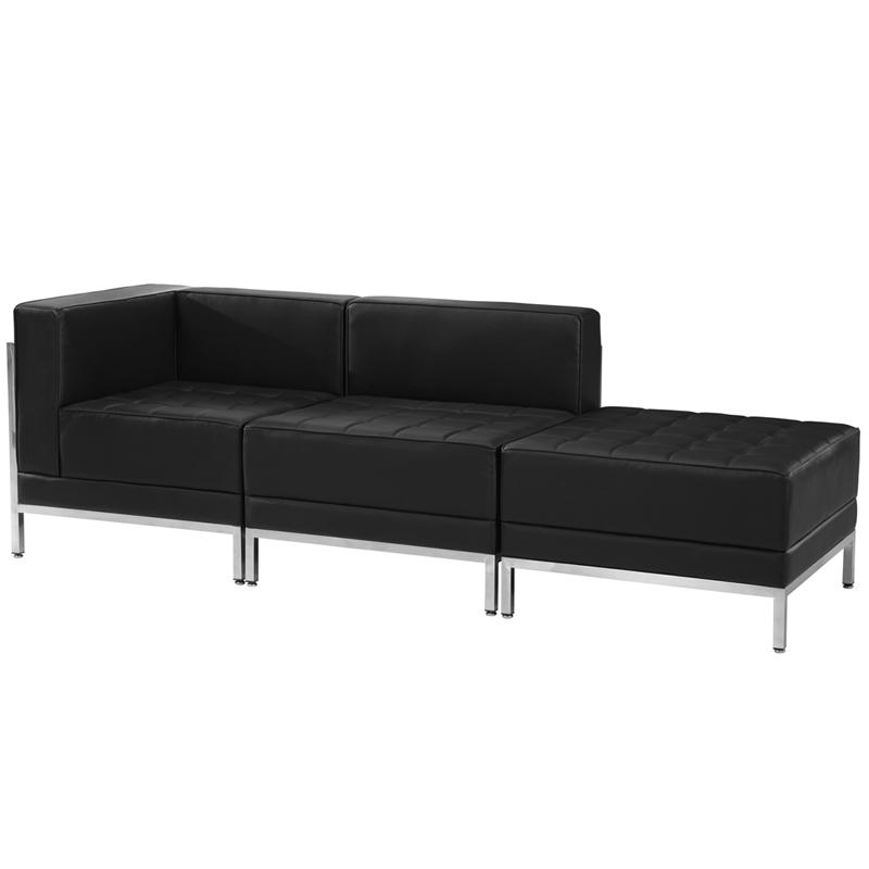 Flash Furniture HERCULES Imagination Series Black Leather 3 Piece Chair & Ottoman Set – ZB-IMAG-SET6-GG Fashion