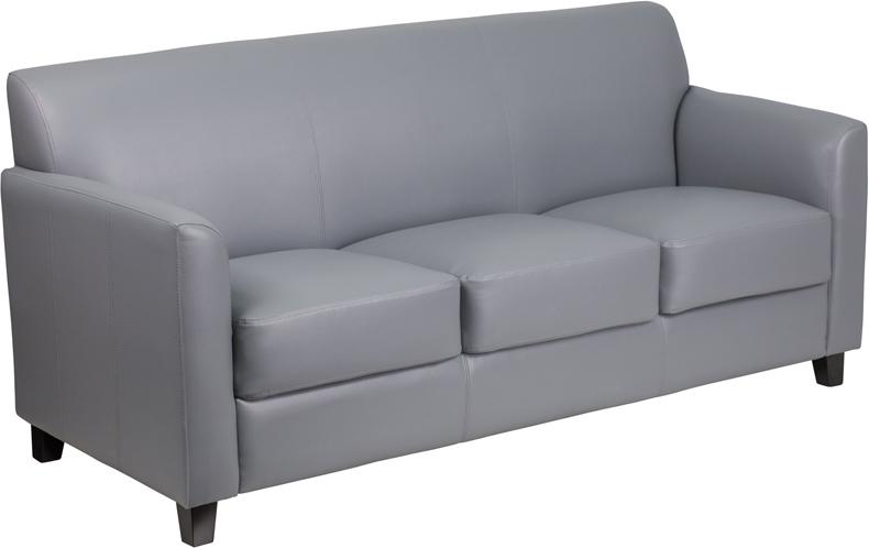 Flash Furniture HERCULES Diplomat Series Gray Leather Sofa – BT-827-3-GY-GG Supply