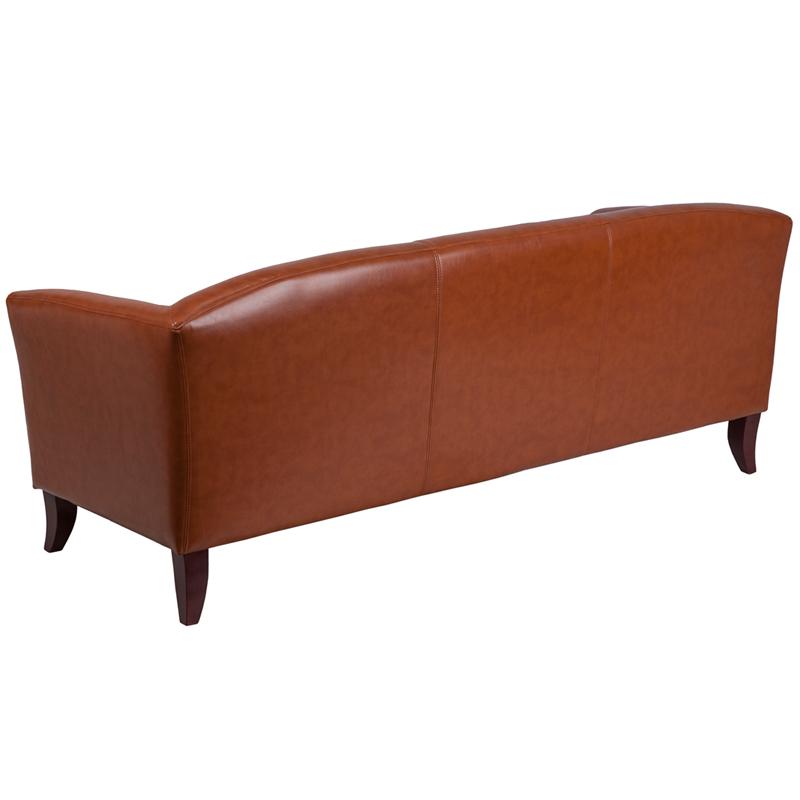 Flash Furniture HERCULES Imperial Series Cognac Leather Sofa – 111-3-CG-GG on Sale