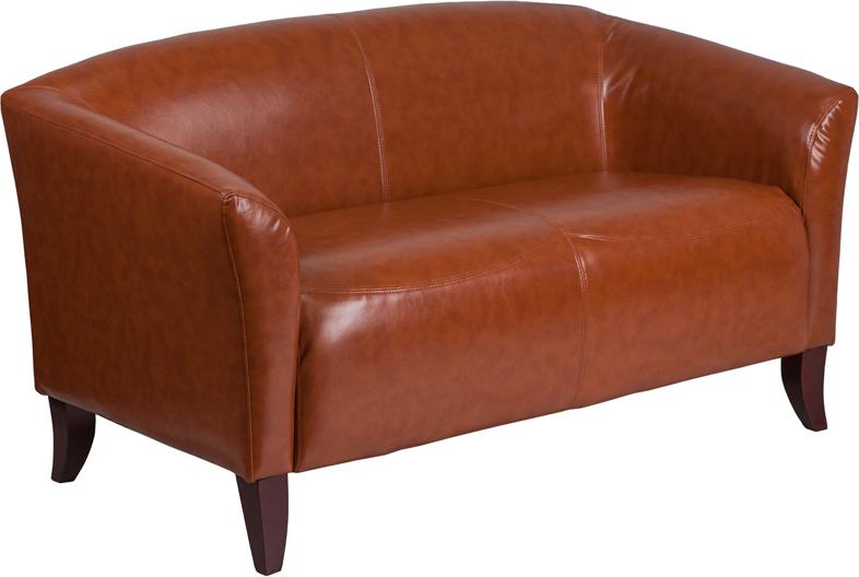 Flash Furniture HERCULES Imperial Series Cognac Leather Loveseat – 111-2-CG-GG Online Hot Sale