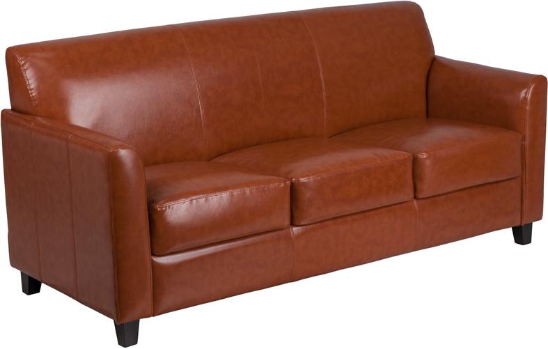Flash Furniture HERCULES Diplomat Series Cognac Leather Sofa – BT-827-3-CG-GG Fashion