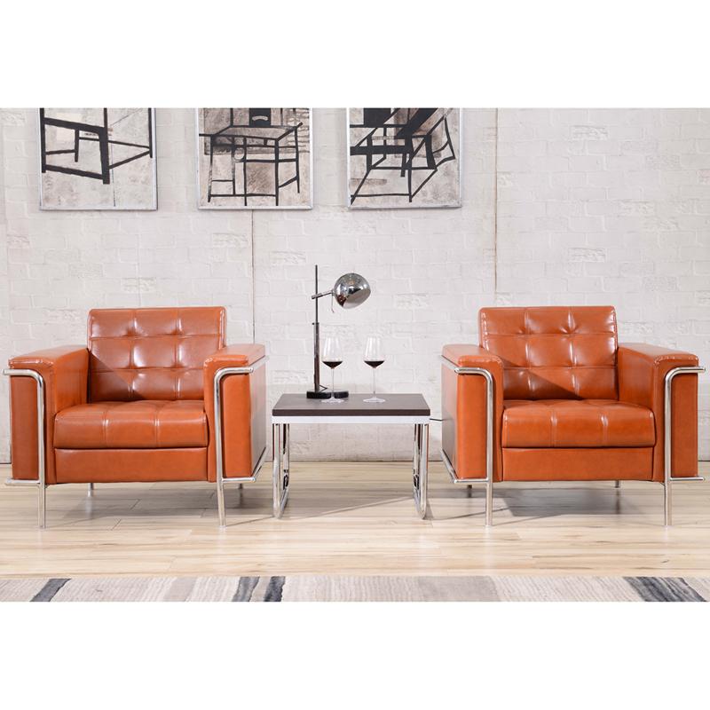 Flash Furniture HERCULES Lesley Series Contemporary Cognac Leather Chair with Encasing Frame – ZB-LESLEY-8090-CHAIR-COG-GG Sale