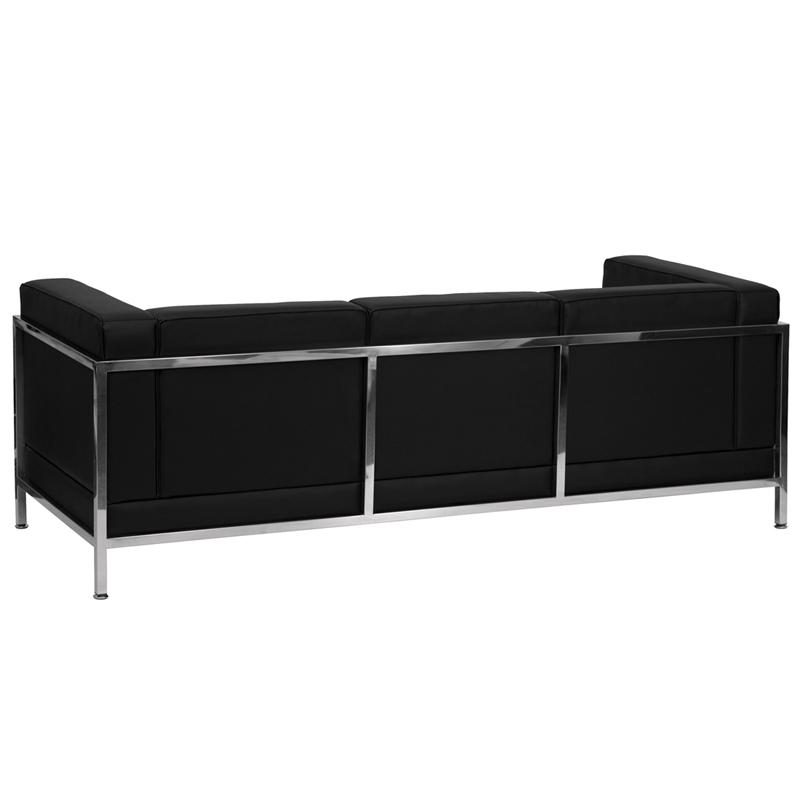 Flash Furniture HERCULES Imagination Series Contemporary Black Leather Sofa with Encasing Frame – ZB-IMAG-SOFA-GG on Sale