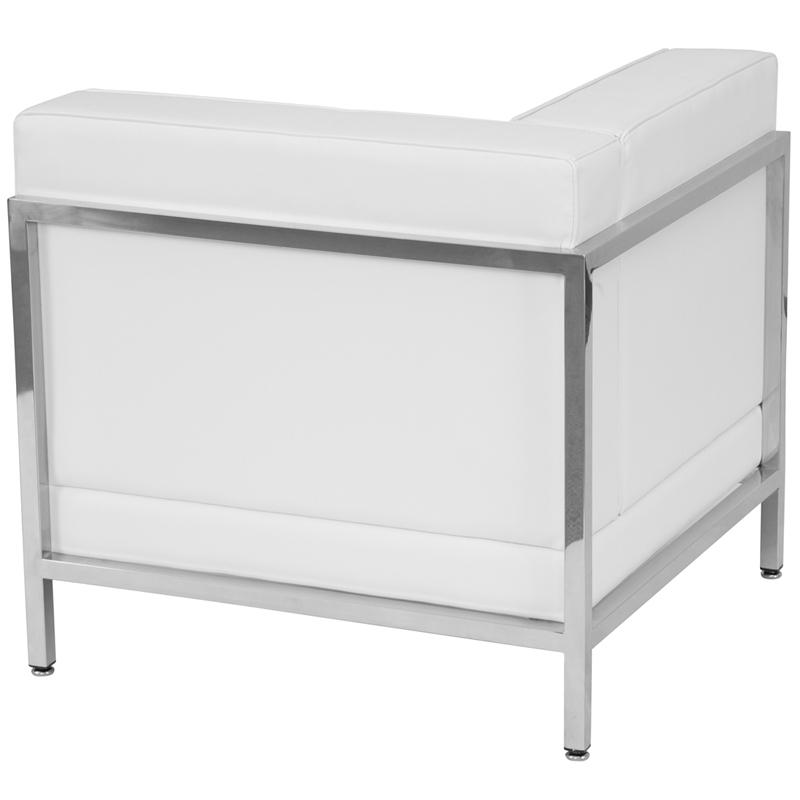 Flash Furniture HERCULES Imagination Series Contemporary Melrose White Leather Left Corner Chair with Encasing Frame – ZB-IMAG-LEFT-CORNER-WH-GG Sale