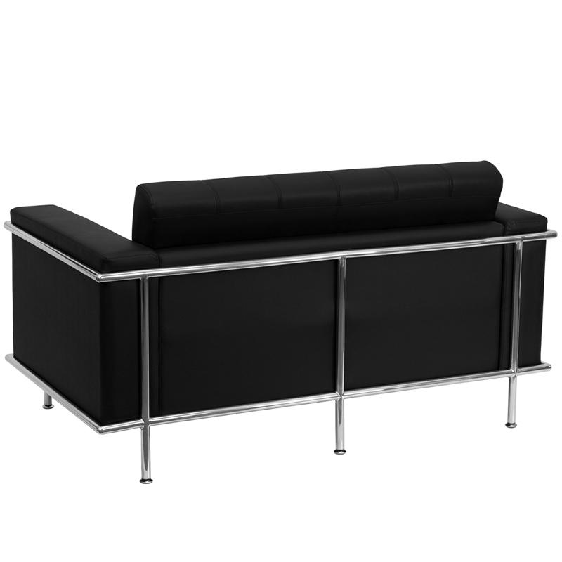 Flash Furniture HERCULES Lesley Series Contemporary Black Leather Loveseat with Encasing Frame – ZB-LESLEY-8090-LS-BK-GG Online Hot Sale