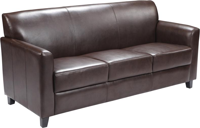 Flash Furniture HERCULES Diplomat Series Brown Leather Sofa – BT-827-3-BN-GG Online Hot Sale