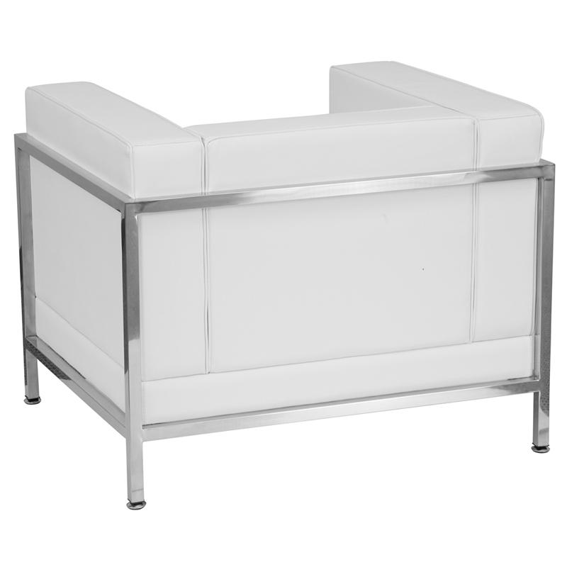 Flash Furniture HERCULES Imagination Series Contemporary Melrose White Leather Chair with Encasing Frame – ZB-IMAG-CHAIR-WH-GG Hot on Sale