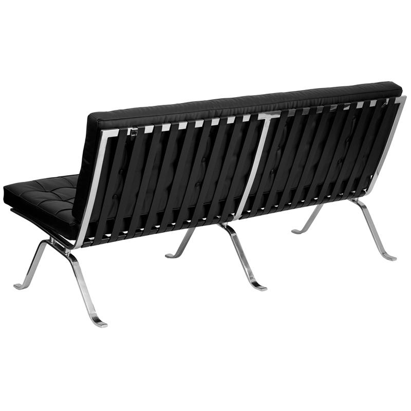 Flash Furniture HERCULES Flash Series Black Leather Sofa with Curved Legs – ZB-FLASH-801-SOFA-BK-GG Online Sale