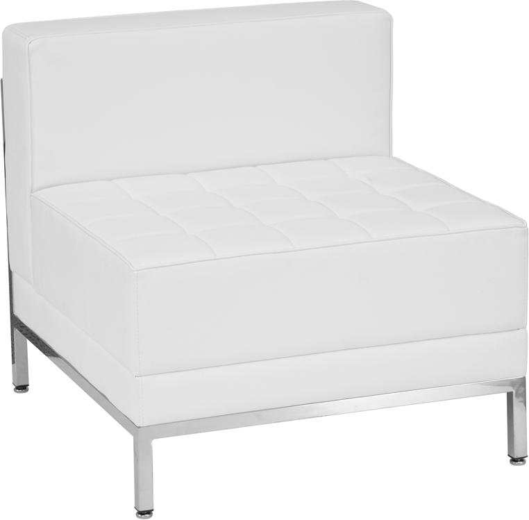 Flash Furniture HERCULES Imagination Series Contemporary Melrose White Leather Middle Chair – ZB-IMAG-MIDDLE-WH-GG Online Sale