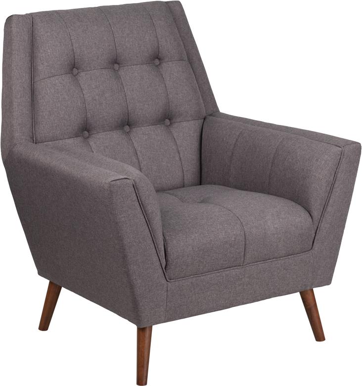Flash Furniture HERCULES Kensington Series Contemporary Gray Fabric Tufted Arm Chair – QY-B62-GY-GG Supply
