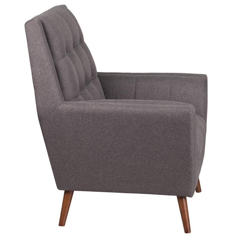 Flash Furniture HERCULES Kensington Series Contemporary Gray Fabric Tufted Arm Chair – QY-B62-GY-GG Supply