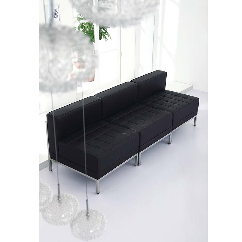 Flash Furniture HERCULES Imagination Series Contemporary Black Leather Middle Chair – ZB-IMAG-MIDDLE-GG on Sale