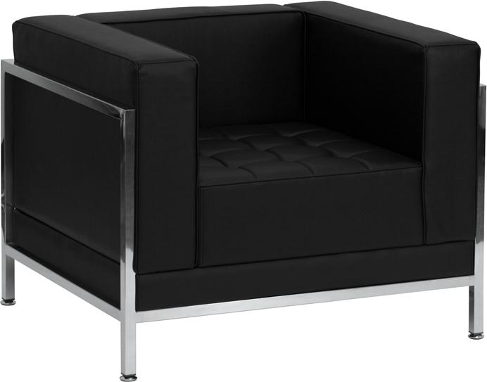 Flash Furniture HERCULES Imagination Series Contemporary Black Leather Chair with Encasing Frame – ZB-IMAG-CHAIR-GG Fashion