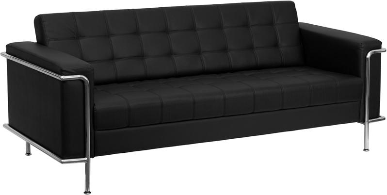 Flash Furniture HERCULES Lesley Series Contemporary Black Leather Sofa with Encasing Frame – ZB-LESLEY-8090-SOFA-BK-GG Online now