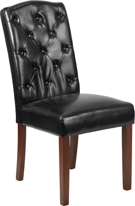 Flash Furniture HERCULES Grove Park Series Black Leather Tufted Parsons Chair – QY-A18-9325-BK-GG Fashion