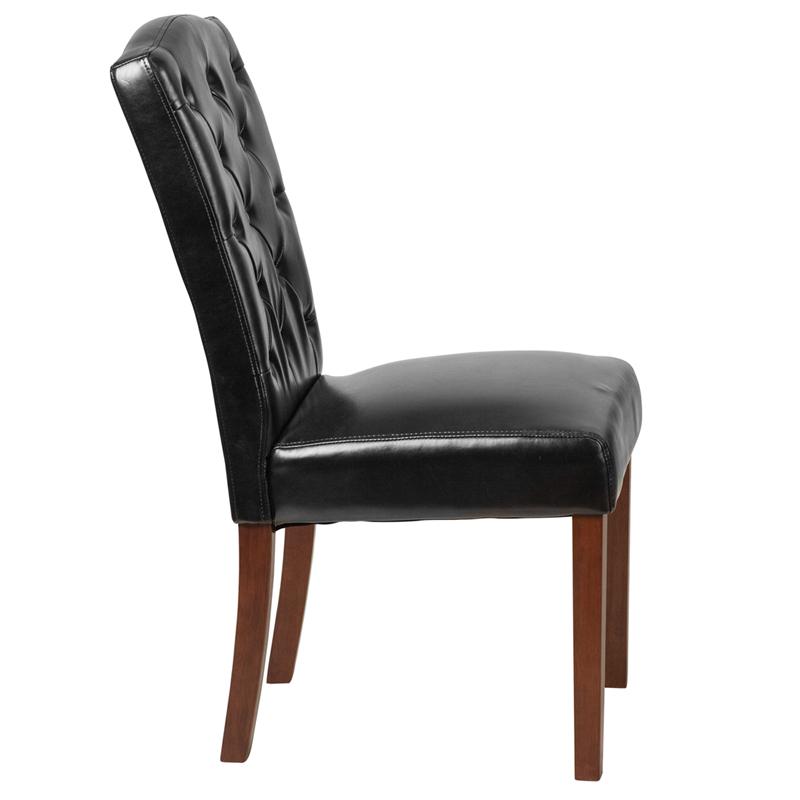 Flash Furniture HERCULES Grove Park Series Black Leather Tufted Parsons Chair – QY-A18-9325-BK-GG Fashion
