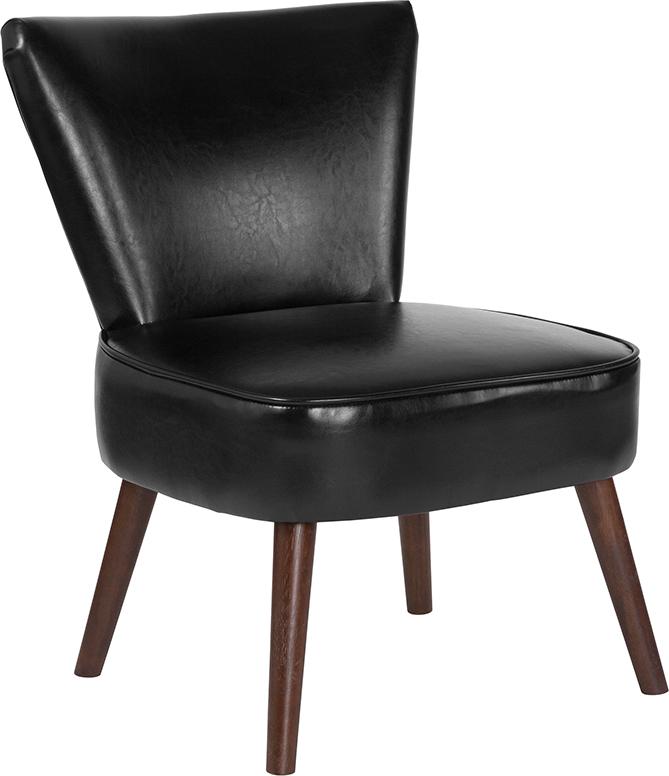Flash Furniture HERCULES Holloway Series Black Leather Retro Chair – QY-A02-BK-GG on Sale