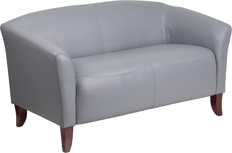 Flash Furniture HERCULES Imperial Series Gray Leather Loveseat – 111-2-GY-GG Online Hot Sale
