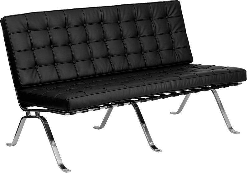 Flash Furniture HERCULES Flash Series Black Leather Loveseat with Curved Legs – ZB-FLASH-801-LS-BK-GG Online