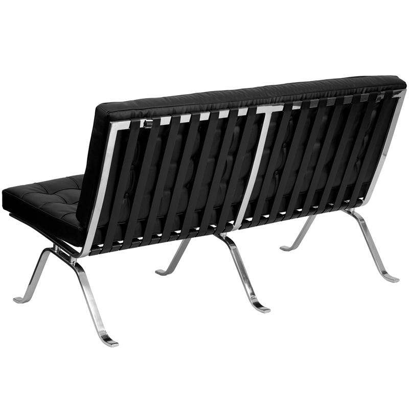 Flash Furniture HERCULES Flash Series Black Leather Loveseat with Curved Legs – ZB-FLASH-801-LS-BK-GG Online