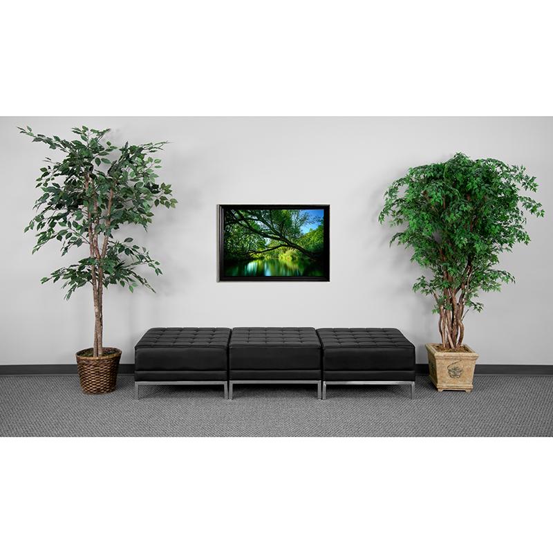 Flash Furniture HERCULES Imagination Series Black Leather Three Seat Bench – ZB-IMAG-OTTO-3-GG Online Hot Sale