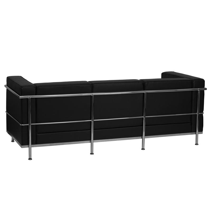 Flash Furniture HERCULES Regal Series Contemporary Black Leather Sofa with Encasing Frame – ZB-REGAL-810-3-SOFA-BK-GG Hot on Sale