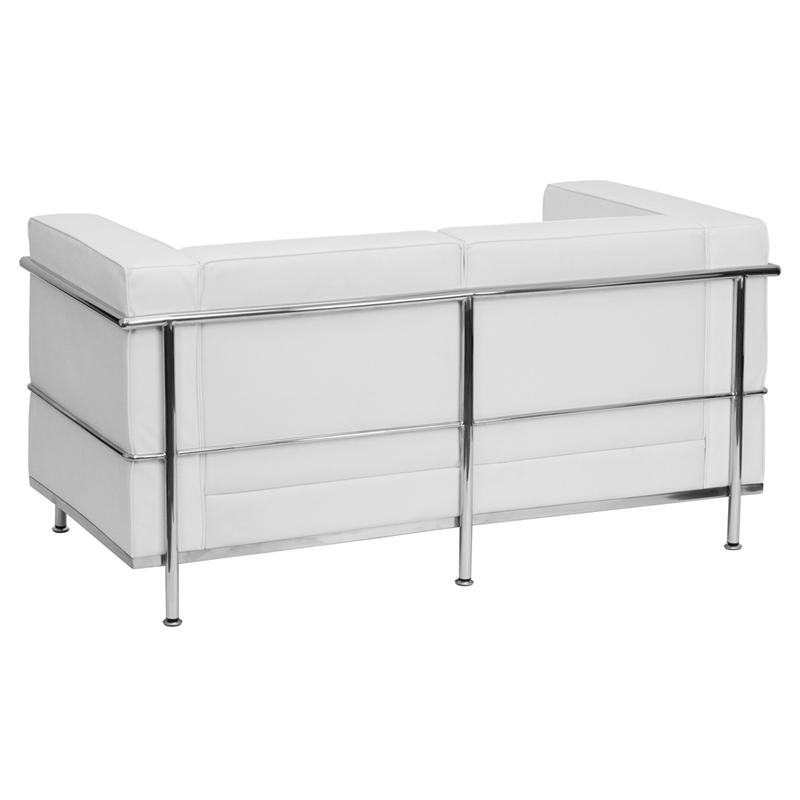 Flash Furniture HERCULES Regal Series Contemporary Melrose White Leather Loveseat with Encasing Frame – ZB-REGAL-810-2-LS-WH-GG Sale