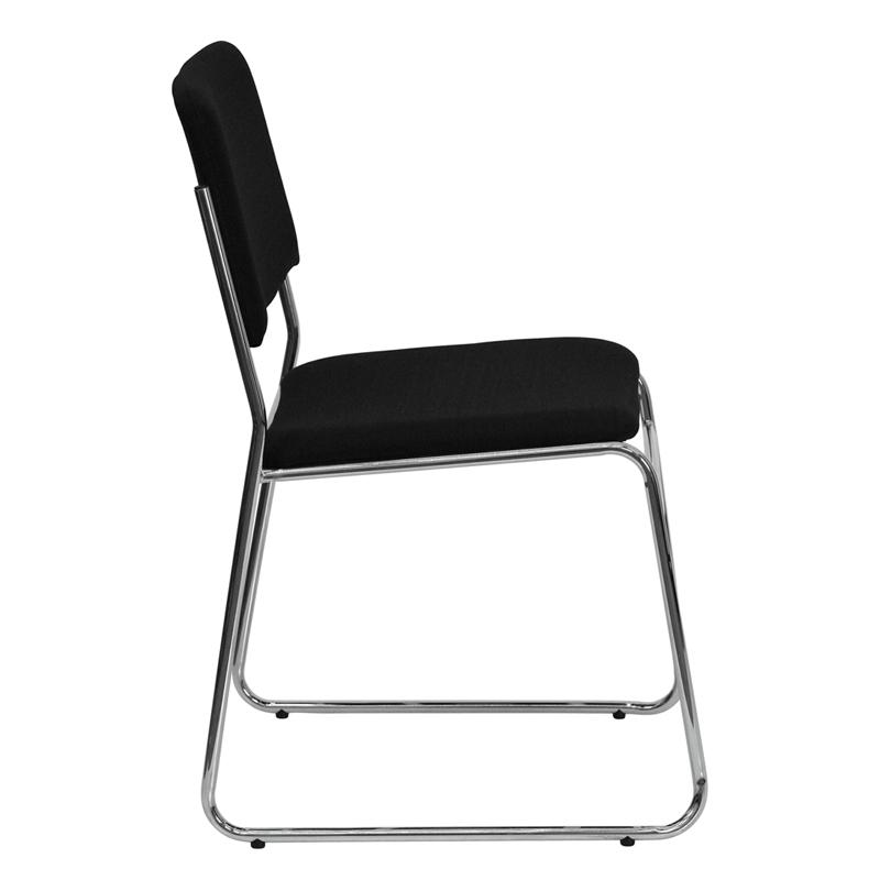 Flash Furniture HERCULES Series 1000 lb. Capacity Black Fabric High Density Stacking Chair with Chrome Sled Base – XU-8700-CHR-B-30-GG Online