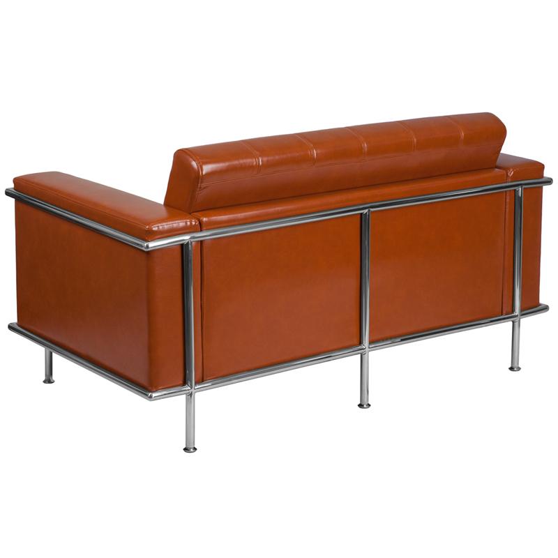 Flash Furniture HERCULES Lesley Series Contemporary Cognac Leather Loveseat with Encasing Frame – ZB-LESLEY-8090-LS-COG-GG Online now