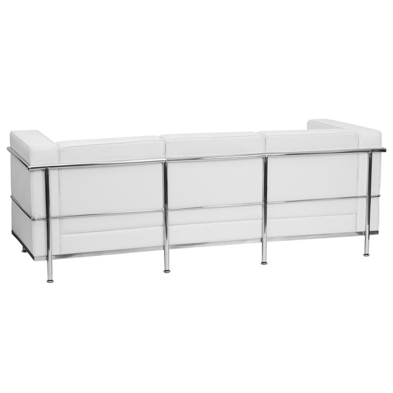 Flash Furniture HERCULES Regal Series Contemporary Melrose White Leather Sofa with Encasing Frame – ZB-REGAL-810-3-SOFA-WH-GG Online now