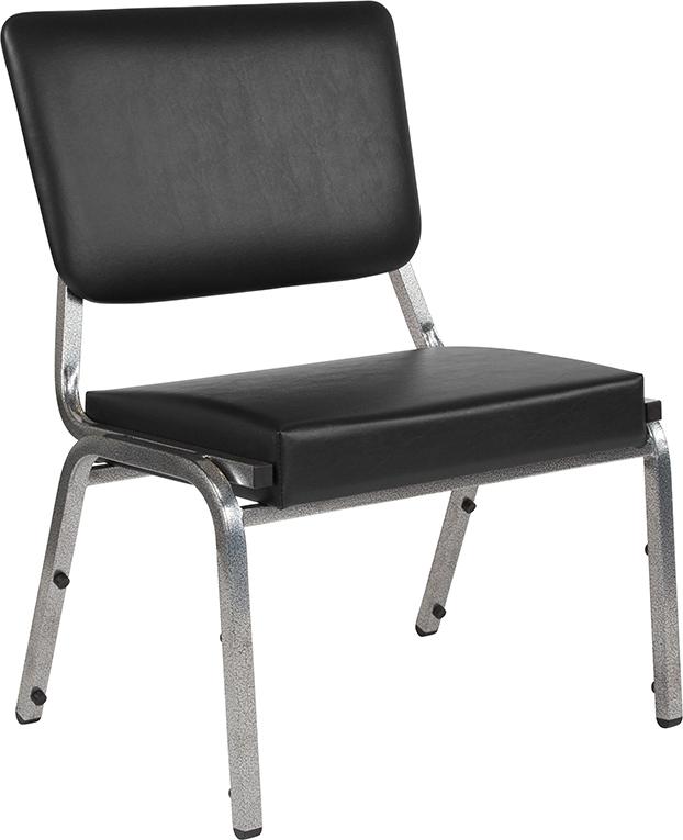 Flash Furniture HERCULES Series 1500 lb. Rated Black Antimicrobial Vinyl Bariatric Chair with 3/4 Panel Back and Silver Vein Frame – XU-DG-60442-660-2-BV-GG Online