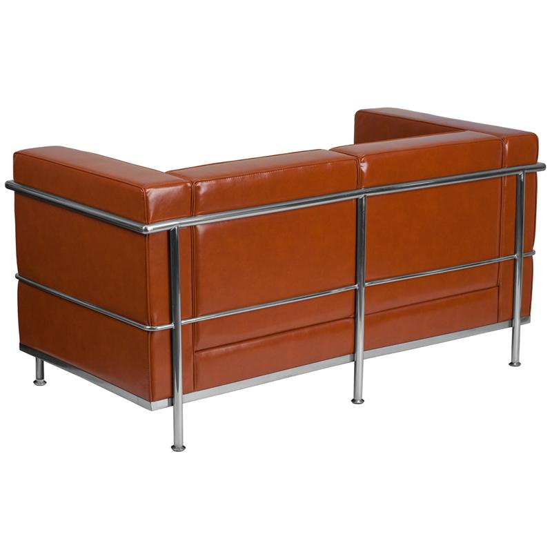 Flash Furniture HERCULES Regal Series Contemporary Cognac Leather Loveseat with Encasing Frame – ZB-REGAL-810-2-LS-COG-GG Fashion