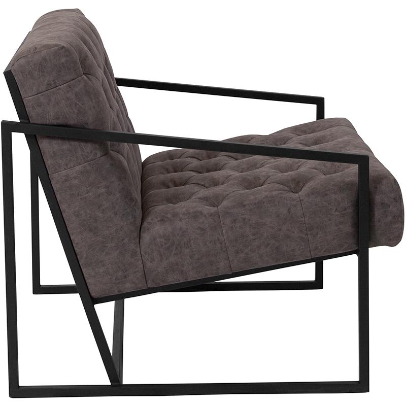 Flash Furniture HERCULES Madison Series Retro Gray Leather Tufted Lounge Chair – ZB-8522-GY-GG Supply