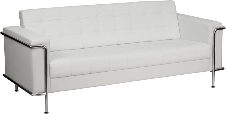 Flash Furniture HERCULES Lesley Series Contemporary Melrose White Leather Sofa with Encasing Frame – ZB-LESLEY-8090-SOFA-WH-GG Online Sale