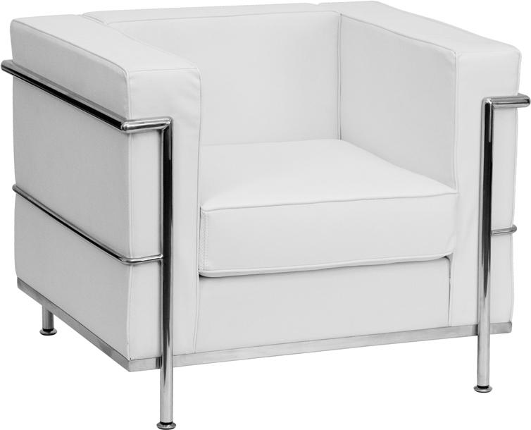 Flash Furniture HERCULES Regal Series Contemporary Melrose White Leather Chair with Encasing Frame – ZB-REGAL-810-1-CHAIR-WH-GG Supply
