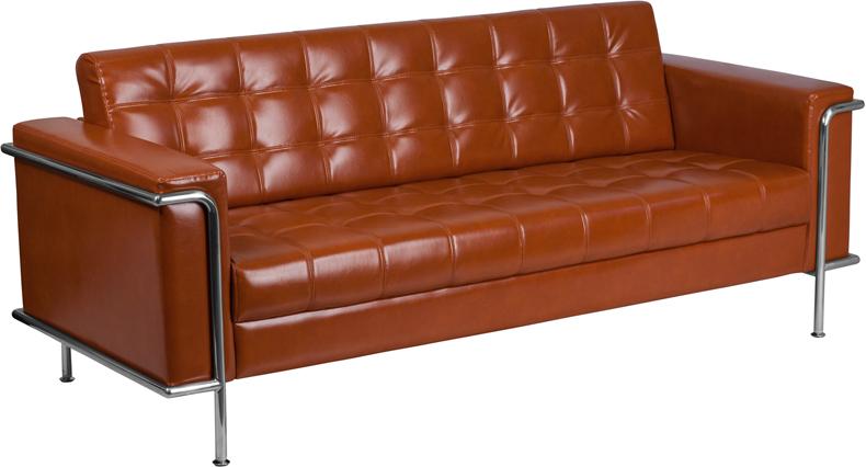 Flash Furniture HERCULES Lesley Series Contemporary Cognac Leather Sofa with Encasing Frame – ZB-LESLEY-8090-SOFA-COG-GG Discount