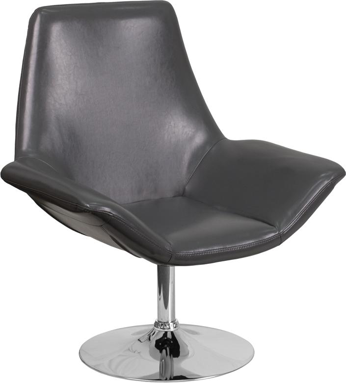 Flash Furniture HERCULES Sabrina Series Gray Leather Side Reception Chair – CH-102242-GY-GG Online now