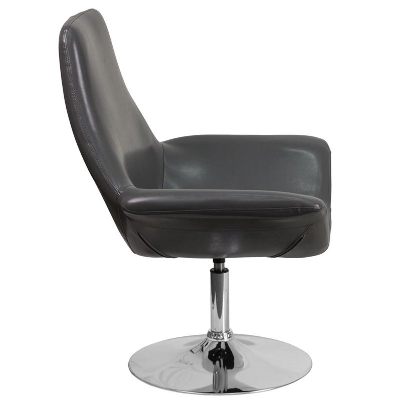 Flash Furniture HERCULES Sabrina Series Gray Leather Side Reception Chair – CH-102242-GY-GG Online now