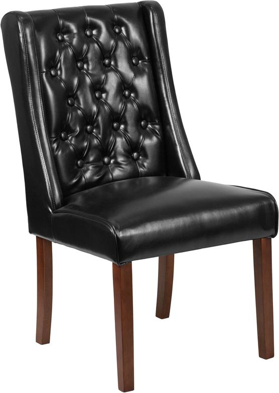Flash Furniture HERCULES Preston Series Black Leather Tufted Parsons Chair – QY-A91-BK-GG Hot on Sale