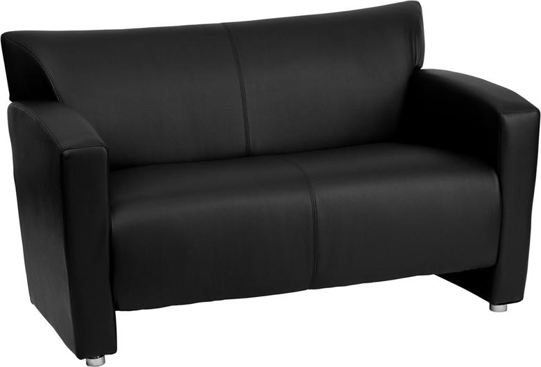 Flash Furniture HERCULES Majesty Series Black Leather Loveseat – 222-2-BK-GG Hot on Sale