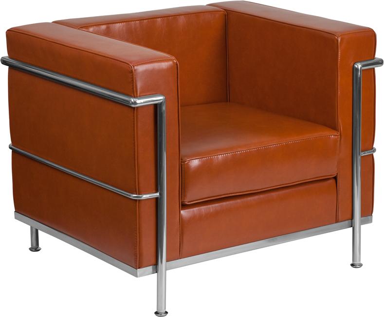 Flash Furniture HERCULES Regal Series Contemporary Cognac Leather Chair with Encasing Frame – ZB-REGAL-810-1-CHAIR-COG-GG Discount