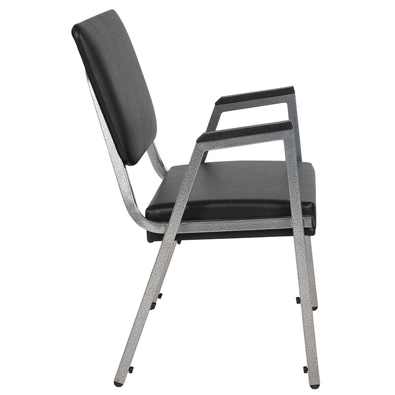 Flash Furniture HERCULES Series 1500 lb. Rated Black Antimicrobial Vinyl Bariatric Arm Chair with 3/4 Panel Back and Silver Vein Frame – XU-DG-60443-670-2-BV-GG Online