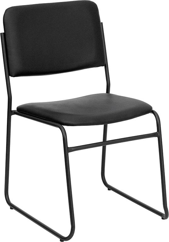 Flash Furniture HERCULES Series 1000 lb. Capacity High Density Black Vinyl Stacking Chair with Sled Base – XU-8700-BLK-B-VYL-30-GG Online now