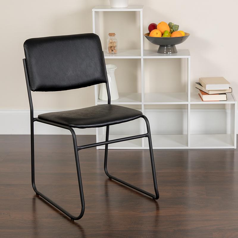 Flash Furniture HERCULES Series 1000 lb. Capacity High Density Black Vinyl Stacking Chair with Sled Base – XU-8700-BLK-B-VYL-30-GG Online now