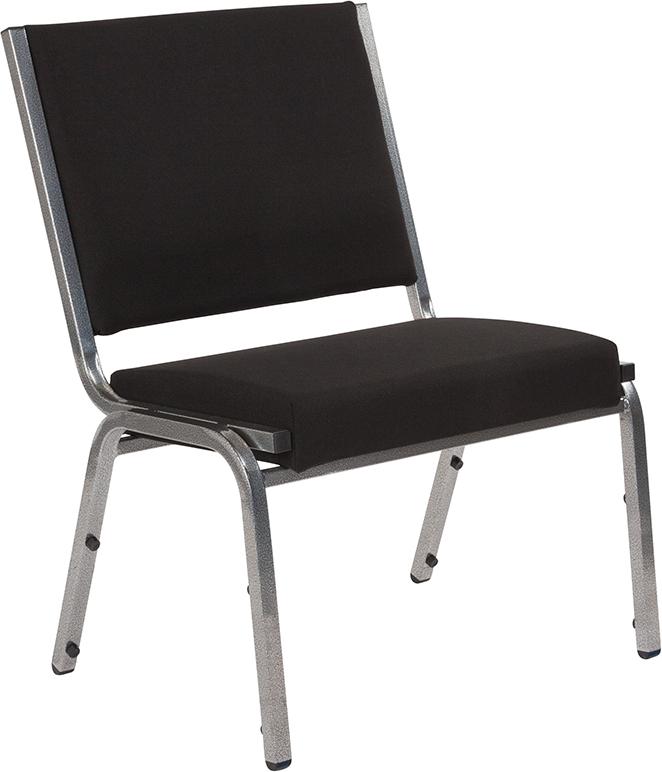 Flash Furniture HERCULES Series 1500 lb. Rated Black Antimicrobial Fabric Bariatric Chair with Silver Vein Frame – XU-DG-60442-660-1-BK-GG Online now